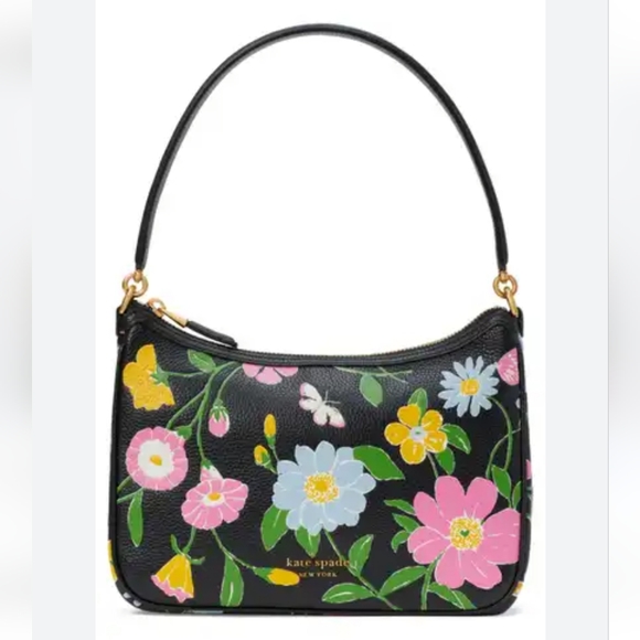 kate spade Handbags - Kate Spade Sam Floral Embossed Pebble Leather Shoulder Bag
